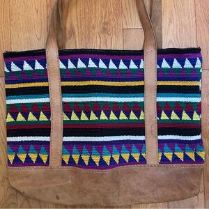 Boho Geometric Multi-Color Tote Bag Guatemalan